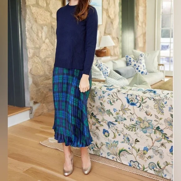 SAIL TO SABLE Plaid Blue and Green Skirt - Picture 2 of 6